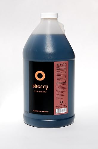 O Olive Oil - Vinagre de vino de jerez - 0.5 galones (paquete de 2), hecho a mano en barricas de roble blanco tostado, acabado de vino de