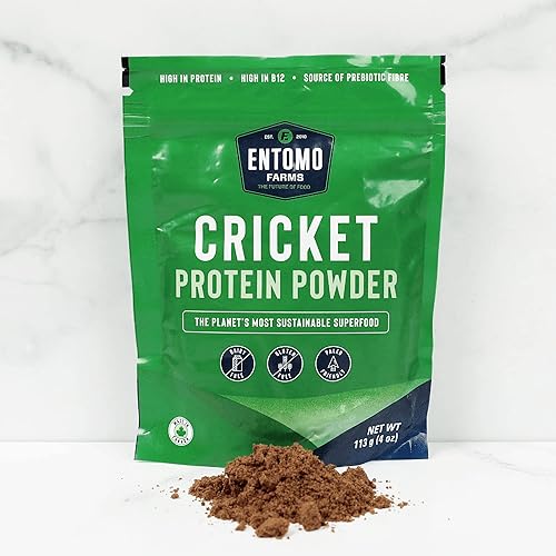 Entomo Farms Cricket Powder 454g 16 oz Bolsa  Harina de Cricket Canadiense pura  Proteína completa  Alimentos integrales grillos 100 molidos sin