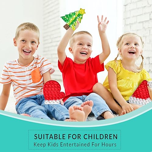 Miniatura 3 de Paquete de 3 juguetes para ansiedad de burbujas de Navidad (árbol, guante, sombrero), regalo sensorial para reventar, ideal para niños, adultos,