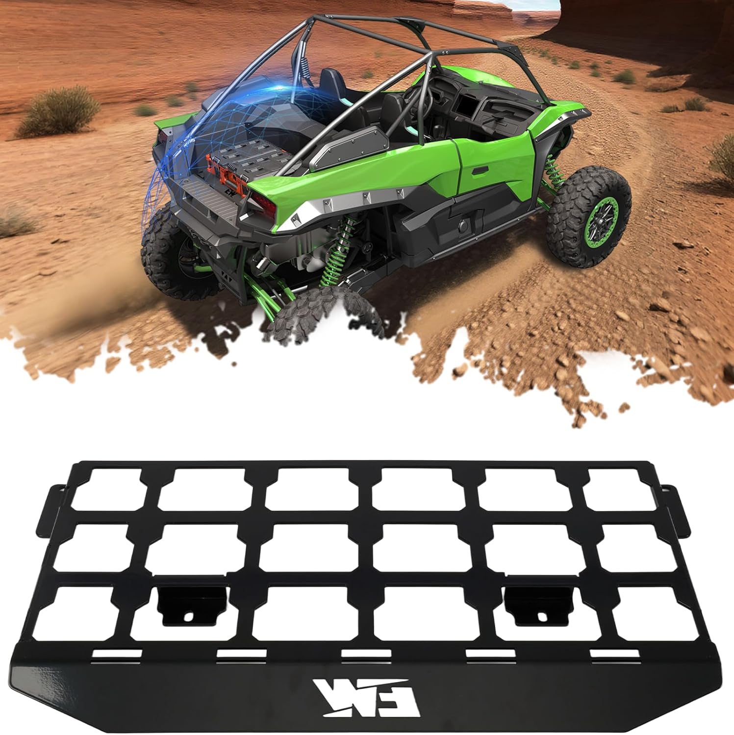 ELITEWILL Packout Mount Plate 1.5 Fit for Milwaukee Pack Out Tool Box Storage UTV Mounting Plate Compatible with Kawasaki KRX UTV Rear Bed