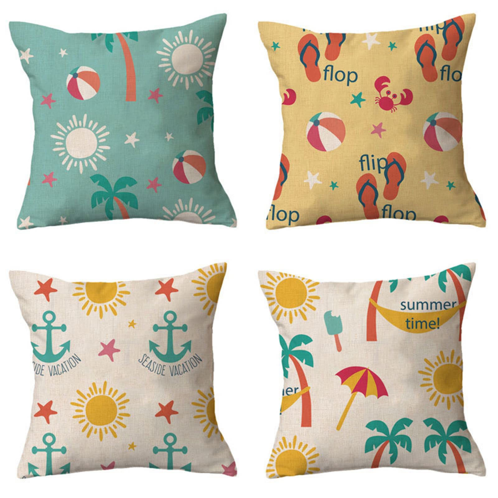Housse coussin extérieur imperméable 65x65 lot de 4 taies déperlantes canapé