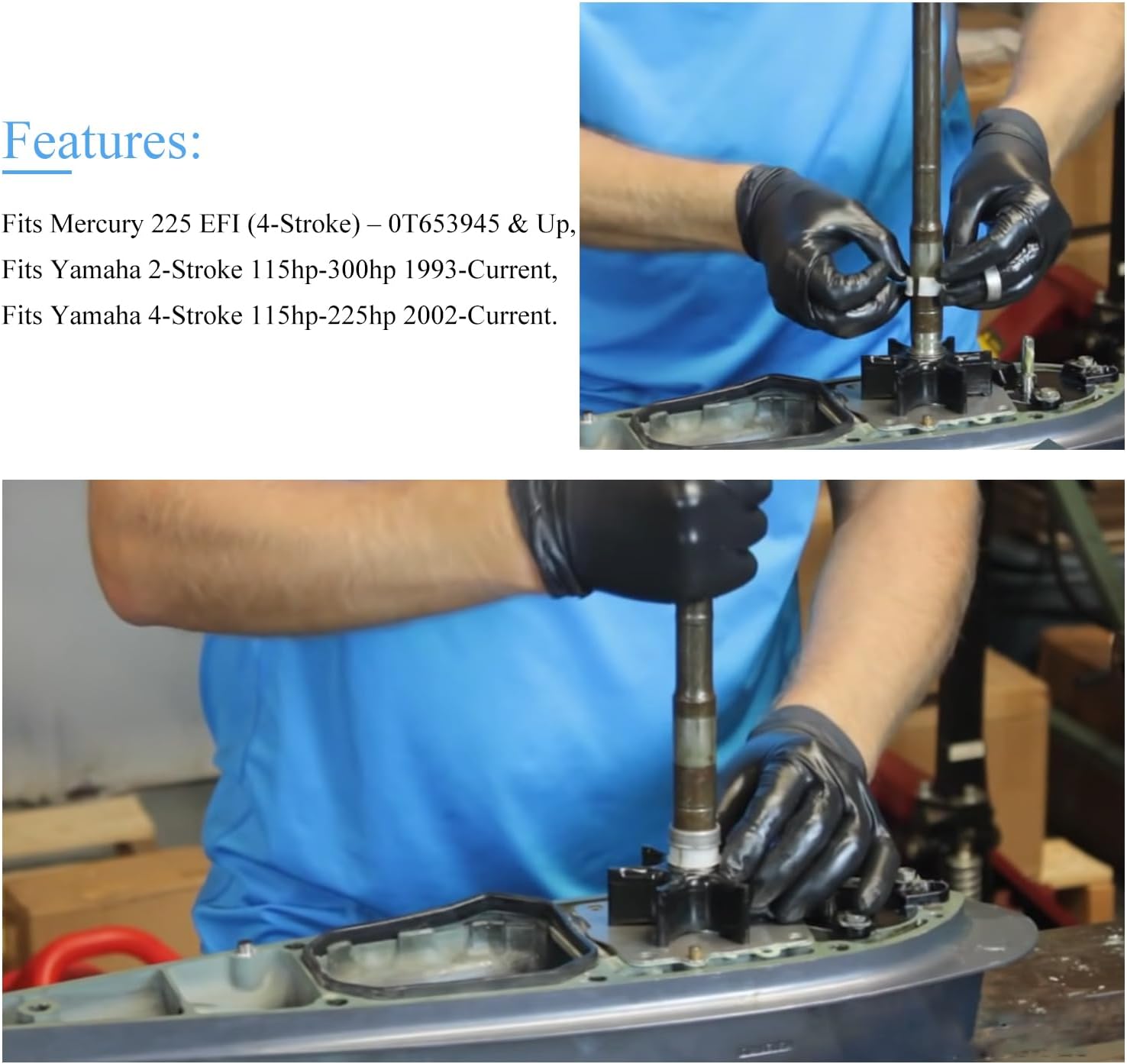 New Replacement Yamaha Outboard Water Pump Drive Shaft Collar Part #61A-45527-00-00, Spacer Part #61A-45538-00-00, Fit for Mercury 225 EFI (4-Stroke), Yamaha 2-Stroke 115hp-300hp, 4-Stroke 115hp-225hp - Image 4