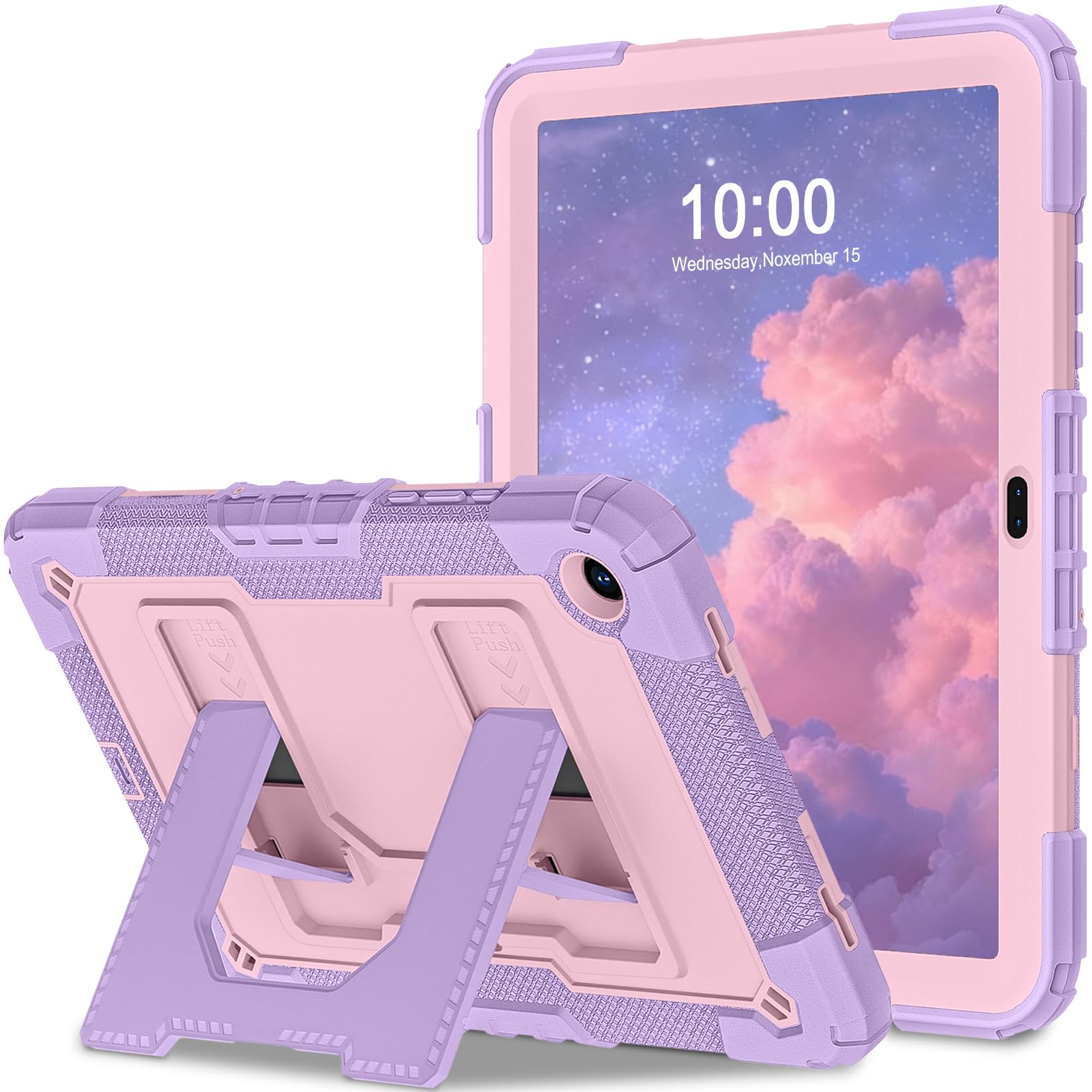for Samsung Galaxy Tab A11+/A9+ Case 11 Inch Galaxy Tab A11 Plus Cases,Heavy Duty Shockproof Protective Cover Samsung A9 Plus Tablet Cases,Purple Rose