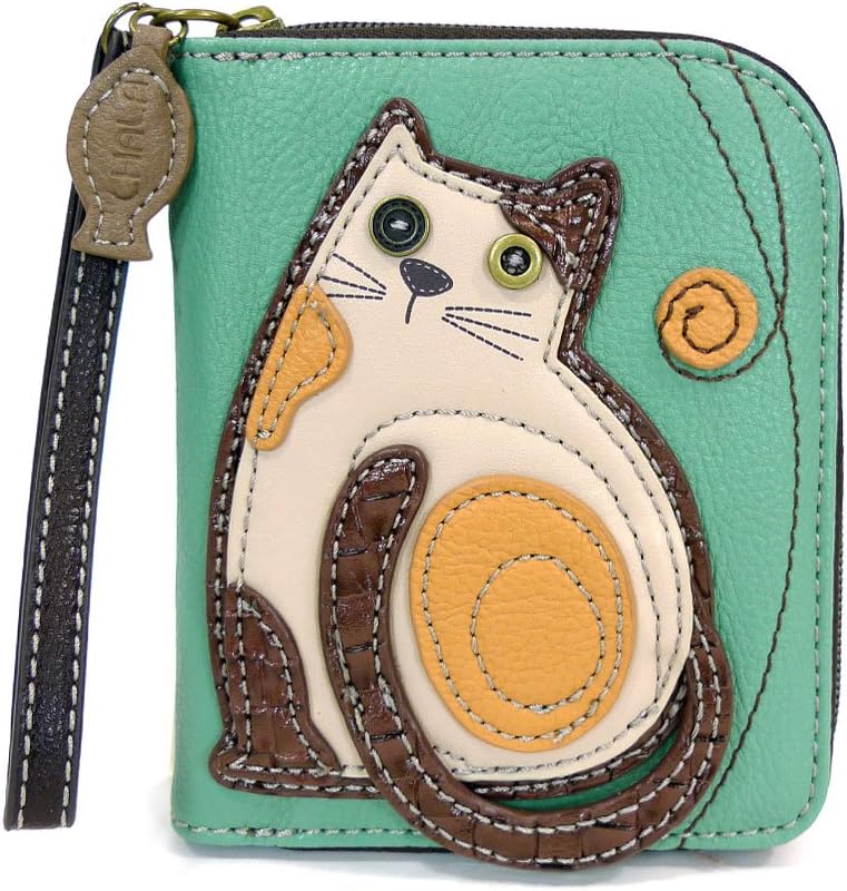 CHALA Zip Around Wallet, Wristlet, 8 Credit Card Slots, Sturdy Pu Leather