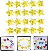 Vista 7 de Vaguelly Juego de adornos de estrellas de ratán de 2.4 in, bolas de mimbre con estrellas