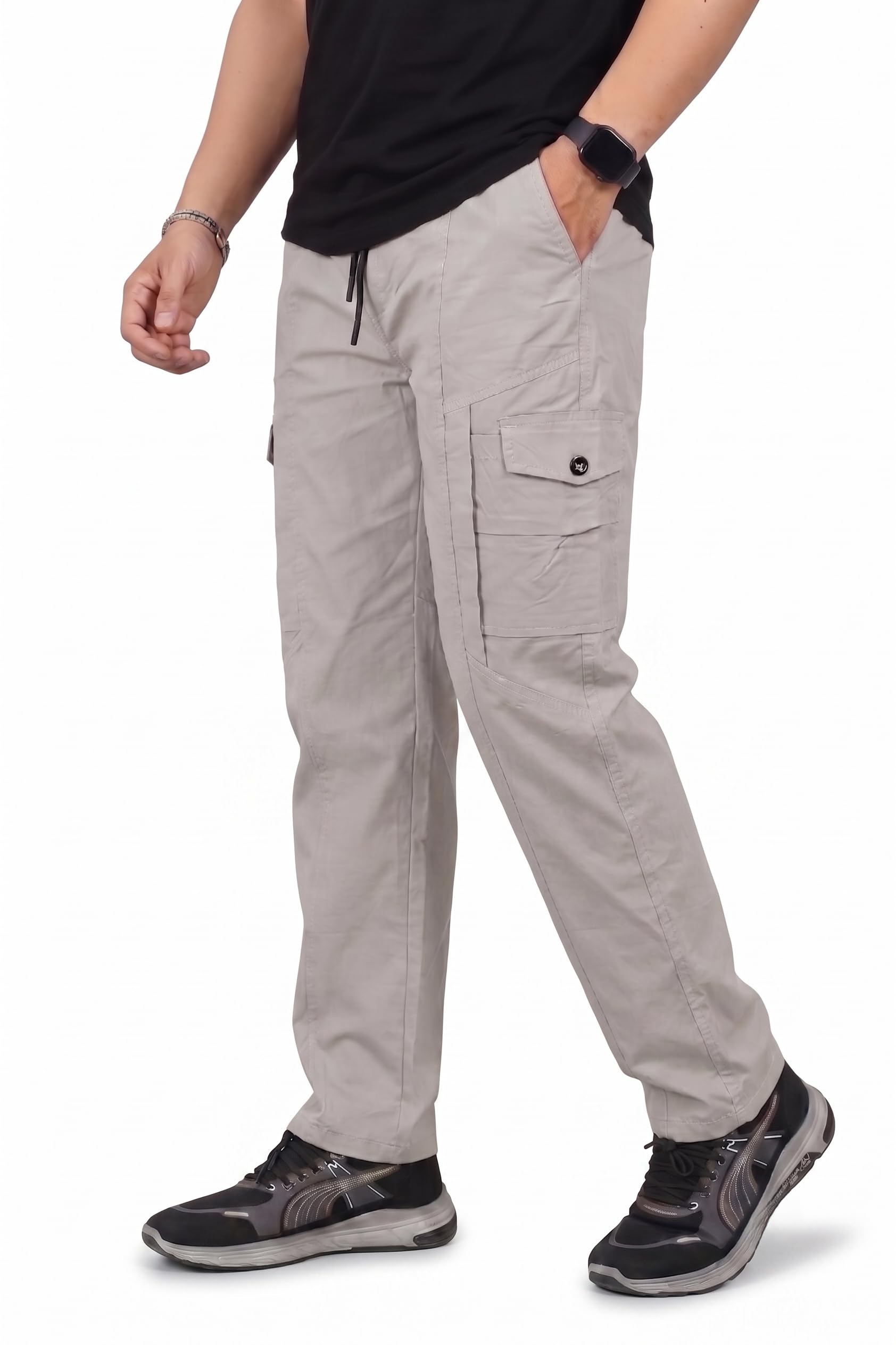 Pure Men's Cotton Cargo Pants Regular Fit-picture-36