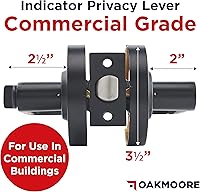 Vista 2 de Commercial Door Handle - Vacant Occupied Bathroom Lock Black Restroom Door Lock for Public & Industrial Buildings