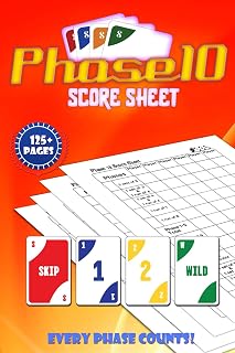 Phase 10 Score Sheets: 130+ Pages with Size 6 x 9 inches Score Sheet for Scorekeeping - (Every Phase Counts)
