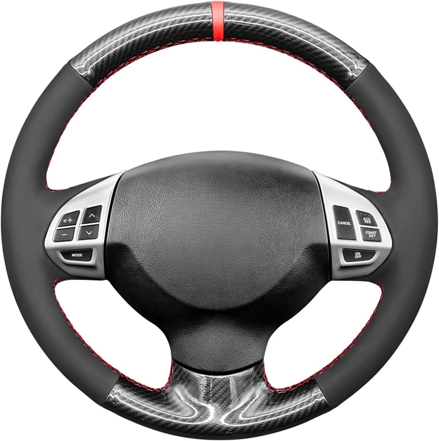 Loncky Genuine Leather Auto Custom Steering Wheel Cover for Mitsubishi Lancer ES/Lancer GT Lancer SE/Lancer GTS/Lancer SEL/Outlander/i-MiEV SE/i-MiEV ES Accessories