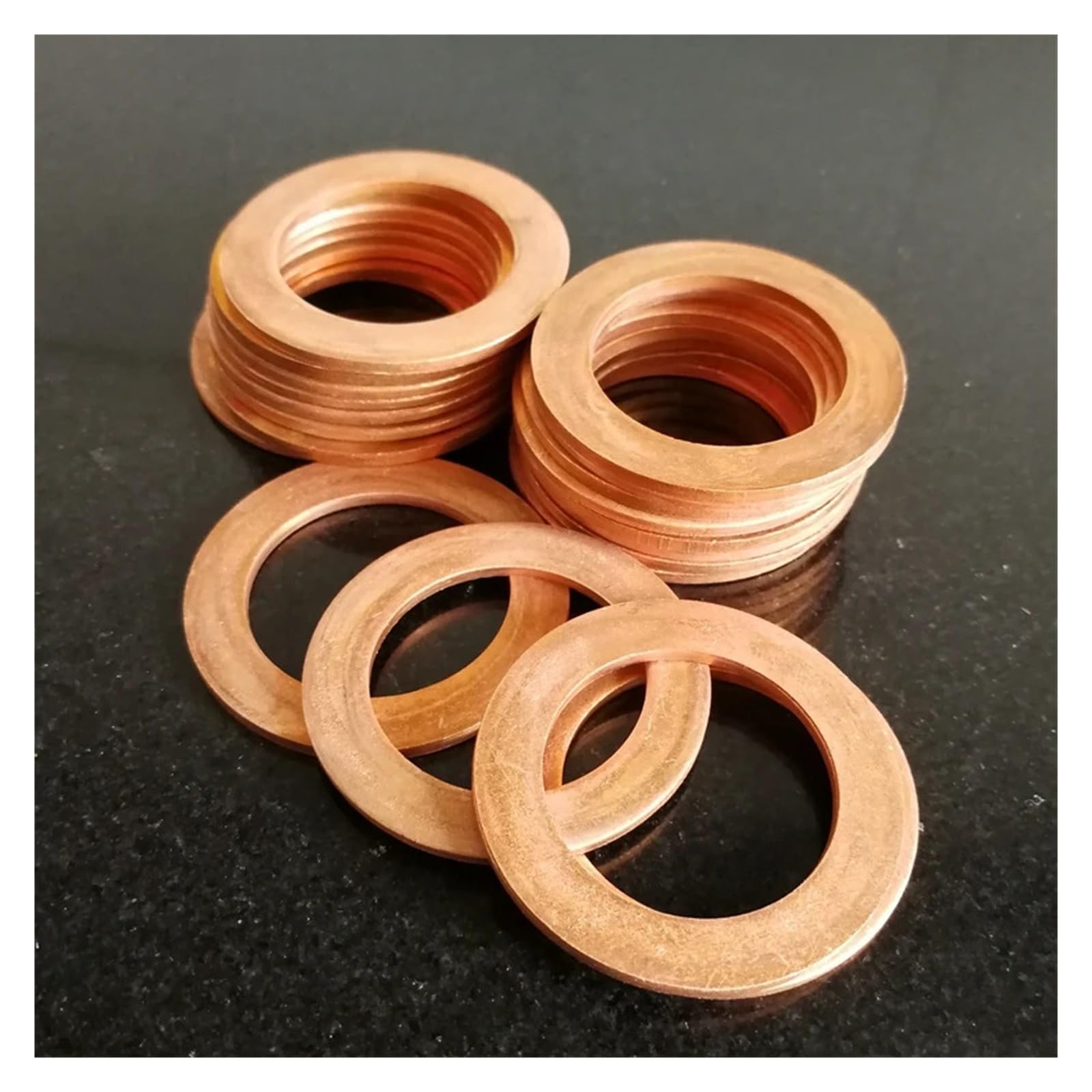 Messing Unterlegscheiben Unterlegscheiben Runddich Flache Unterlegscheibe aus Kupfer, 7 x 10 x 0,1, Innendurchmesser der Dichtung, 7 mm, Dichtungsring, dünnes Blech, T3, rote Unterlegscheibe aus Kupfe