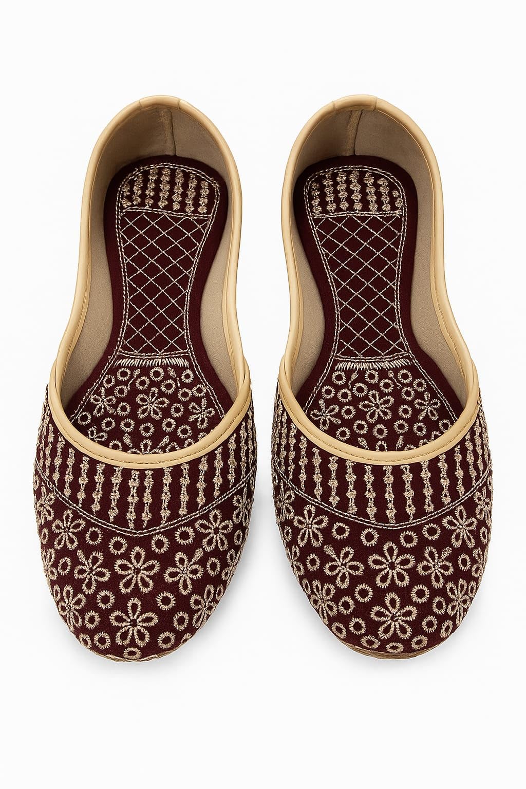 9TT Women’s Punjabi Jutti | Handcrafted Ethnic Leather Look Flat Shoes | Traditional & Casual Wear Comfortable Footwear for Girls and Women Tan-image-43
