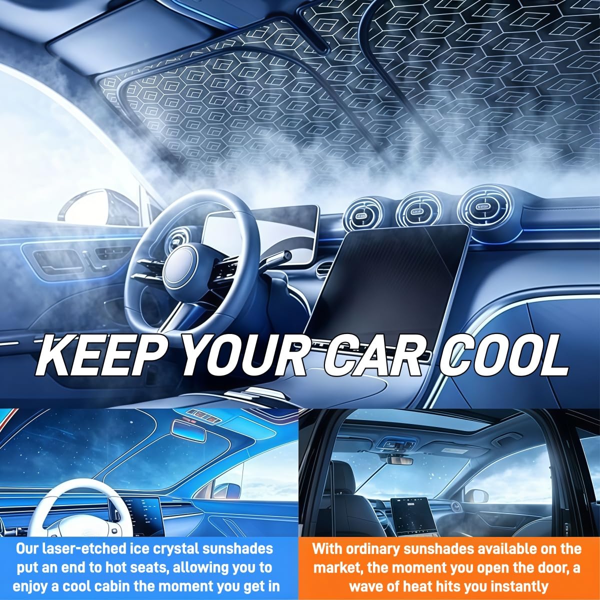 Parasol Coche Delantero para Volvo EX60 2026,Parasol Coche Parabrisas Grueso,Parasol Plegable Coche,Protector Solar Parabrisas,Protección UV,Reduce Calor Interior
