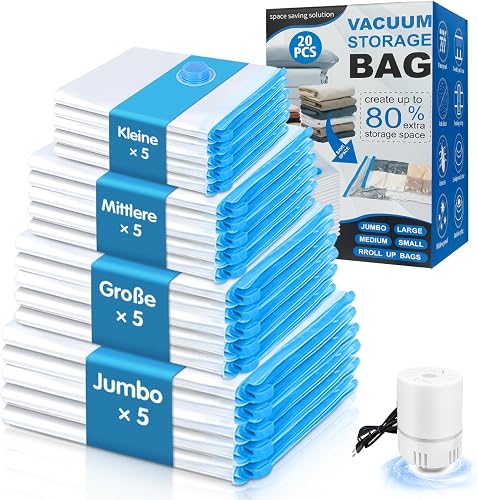 NATNAV Vacuum Bags for Clothes, Pack of 20 with Electric …