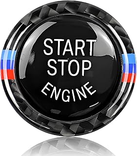Start Stop Button Cover, Car Start Button Cover, Car Start Button Engine Ignition Switch Sticker Accessories for BMW 3 5 X5 X6 Series E90 E91 E92 E93 E60 E70 E71 Z4 E89 2009-2016