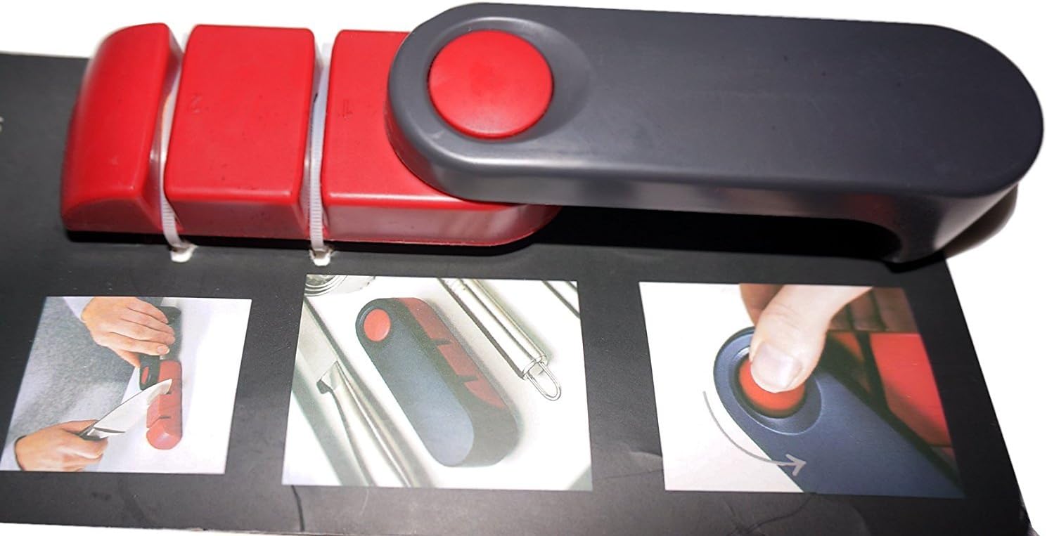 Best Kitchen Knife Sharpener Kit- Non-Slip - Foldable - Easy to Handle - 2 Stage Manual Sharpening System