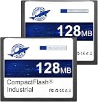 Dogfish Compact Flash Memory Card 128MB 2PACK Industrial CF Type I Card FAT16 for Industrial Equipment and Vintage Digital Cameras