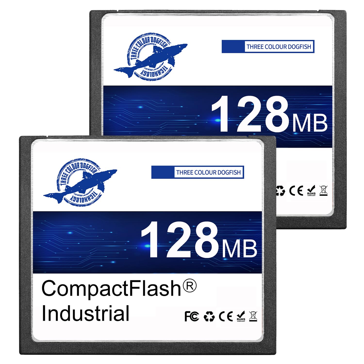Dogfish 2 Pack 128Mo Compact Flash Card Carte Mémoire CF Type I Haute Performance FAT16