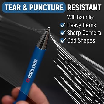 5 x 1000 Stretch Wrap Mini 8 Rolls with Handle Clear Plastic Stretch Film 80 Gauge, 500% Elongation, Heavy Duty Shrink Wrap for Moving, Packing & Shipping