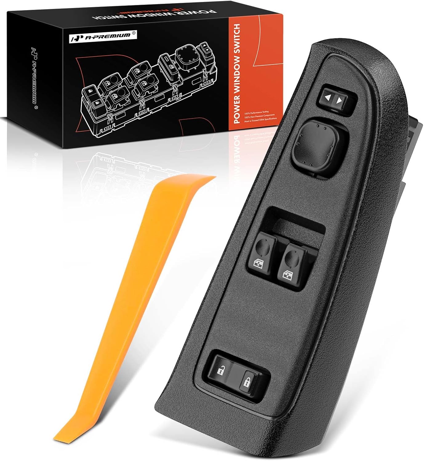 A-Premium 15883318 Power Window Switch with Bezel Compatible with 2003-2007 Chevrolet Silverado GMC Sierra 1500 2500 3500, Front Driver Side Door Lock Switch