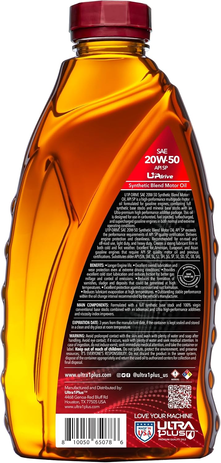 ULTRA 1PLUS SAE 20W-50 Synthetic Blend Motor Oil API SP (1)