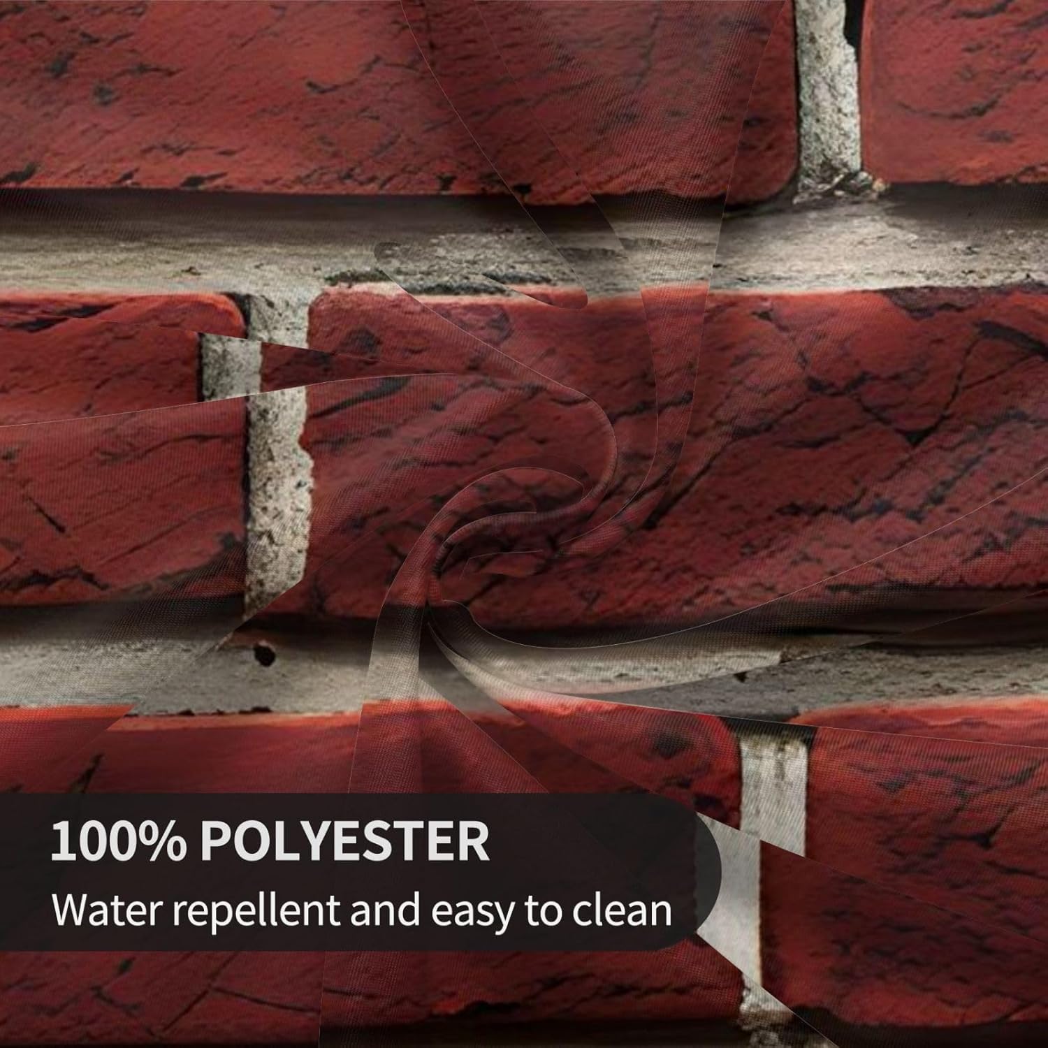 Brick Red Stone Print Wrinkle Free Dining Table Cover for Birthday Party Farmhouse Tablecloths Up to 60 x 60 Inches