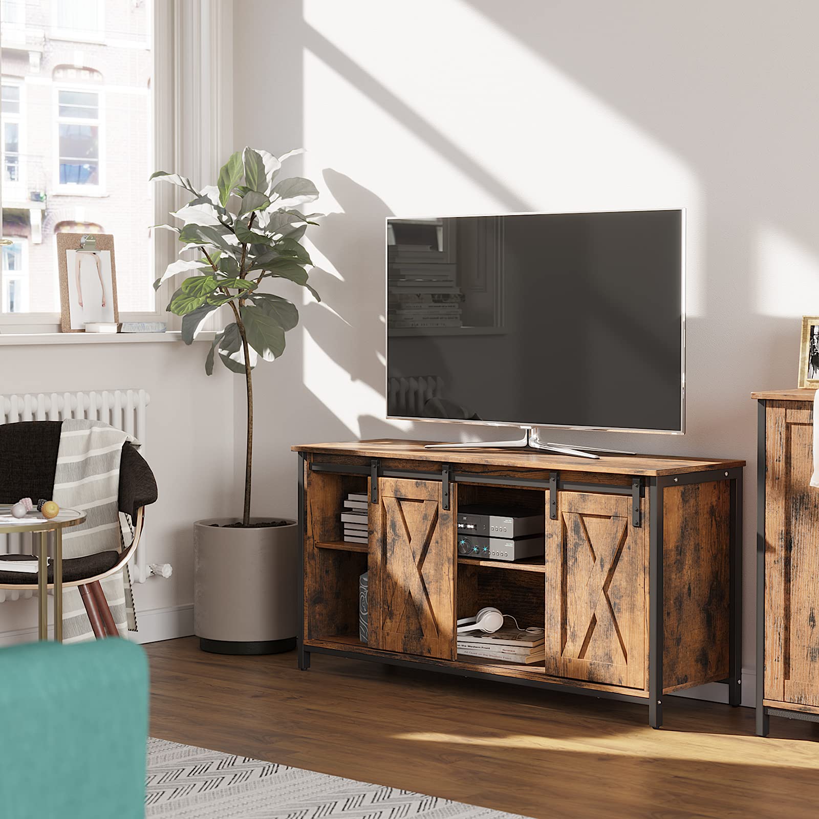 Buy VASAGLE TV Stand with Adjustable Storage Shelves, Entertainment