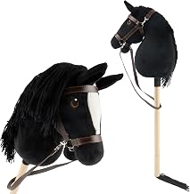 Bieco Hobby Horse Riding Horse - Size S, with Snaffle | Removable Stick & Tail, for Jumping, Dressage & Play | Hobby Horse Horses