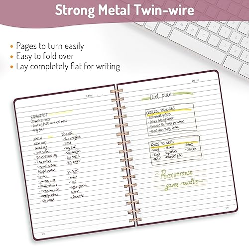 Vista 132 de Forvencer Cuaderno rayado en espiral con 300 páginas numeradas, diarios gruesos A5 para escribir con papel de 3.53 oz/m², cuadernos de tapa dura