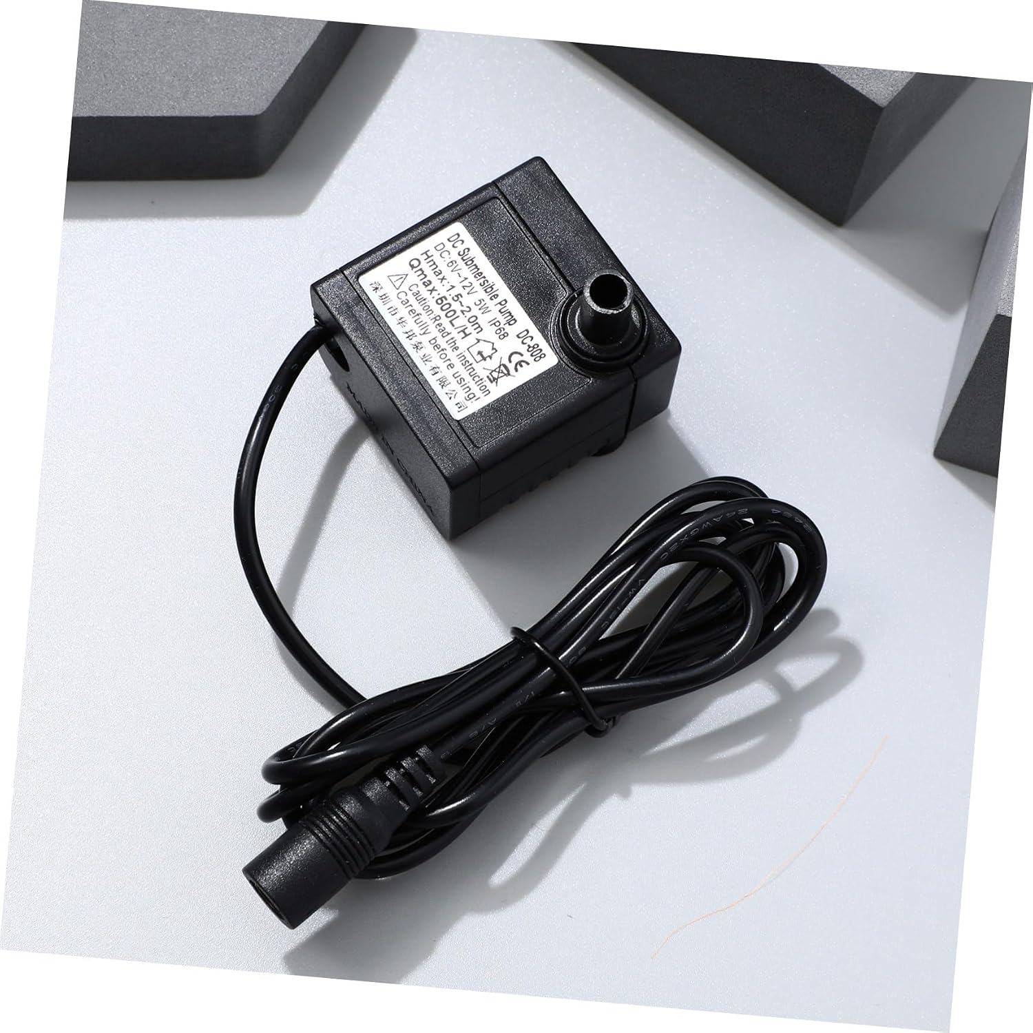 Adjustable Flow Rate Submersible Pump DC Black Plastic Water Pump for Fish Tank Aquarium Fountain