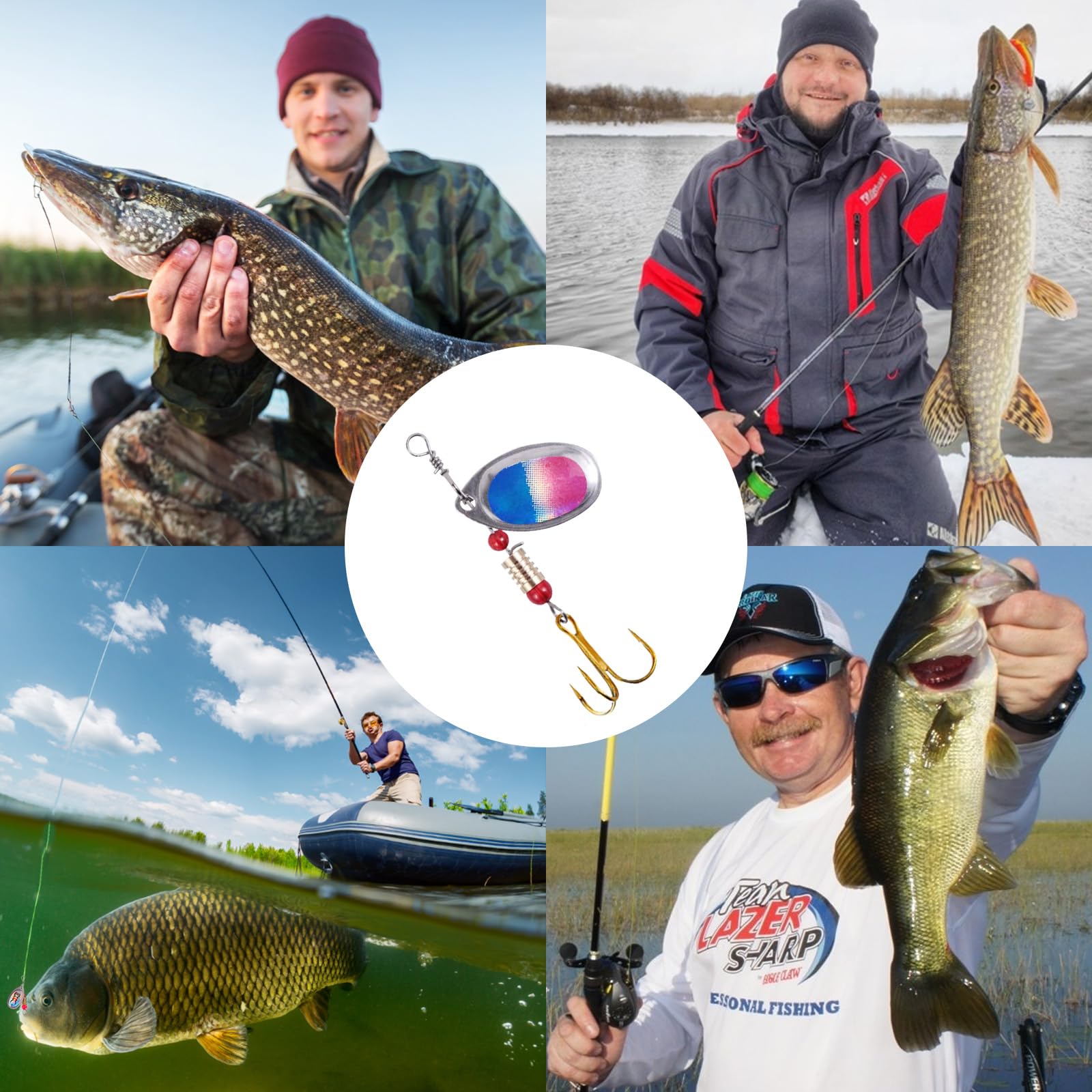 16-teiliges Blinker-Set Fürs Angeln – UV-reflektierend, Für Hecht, Zander & Barsch, Inkl. Box