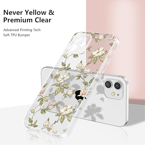 Vista 10 de ZTOFERA - Carcasa de silicona para iPhone 11 (6,1 pulgadas), diseño de flores florales, color gris