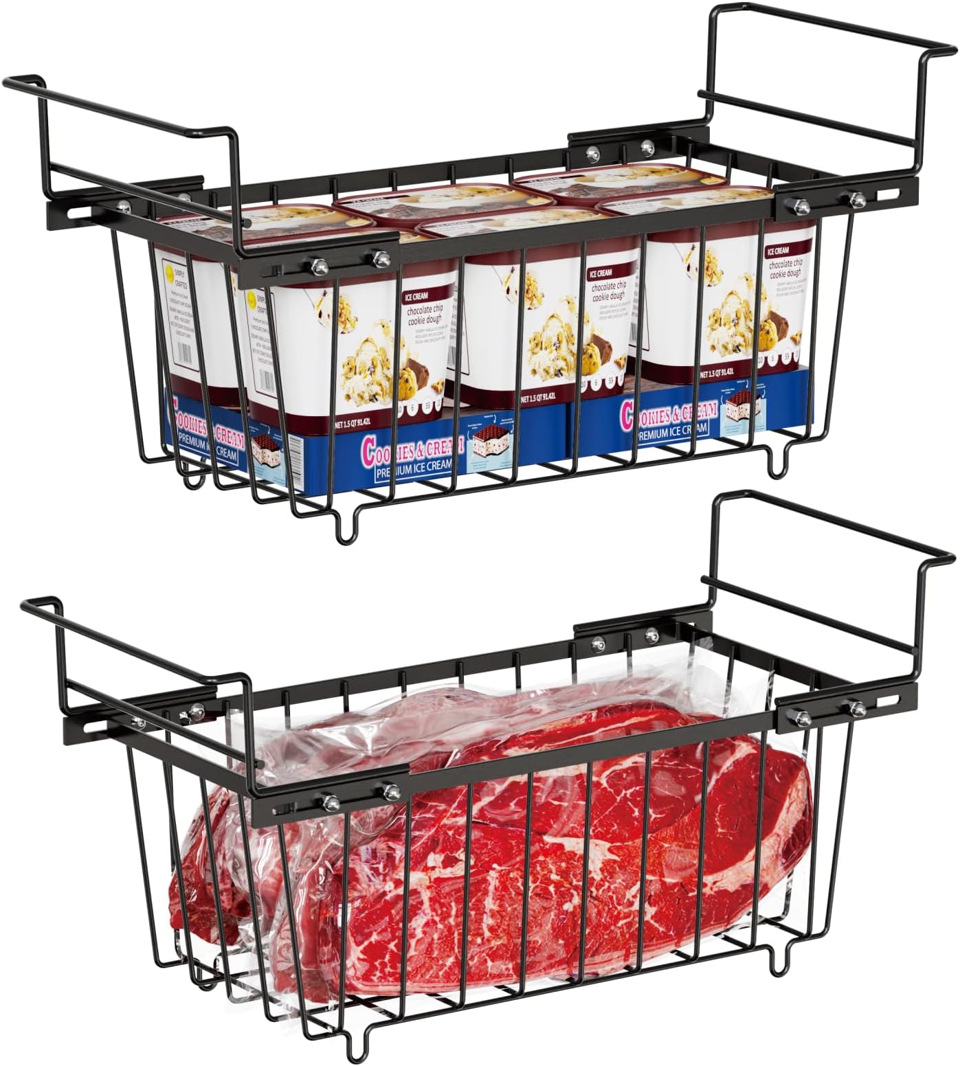 Amazon.com: Freezer Organizer Bins, 2Pcs Deep Freezer Refrigerator ...