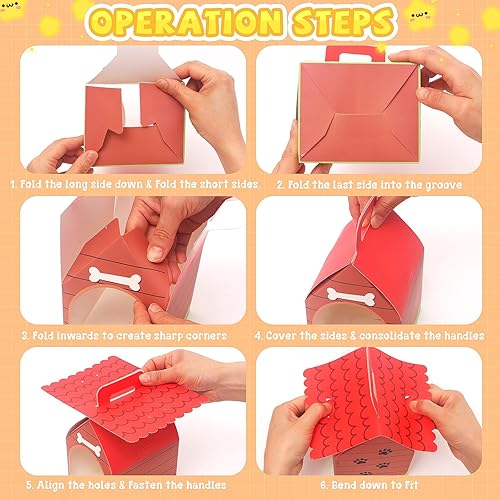 Miniatura 5 de 12 piezas de conjunto de cachorros de peluche mini, favores de fiesta de adopción de perros con llavero de regalo, juguetes con casa de perro de