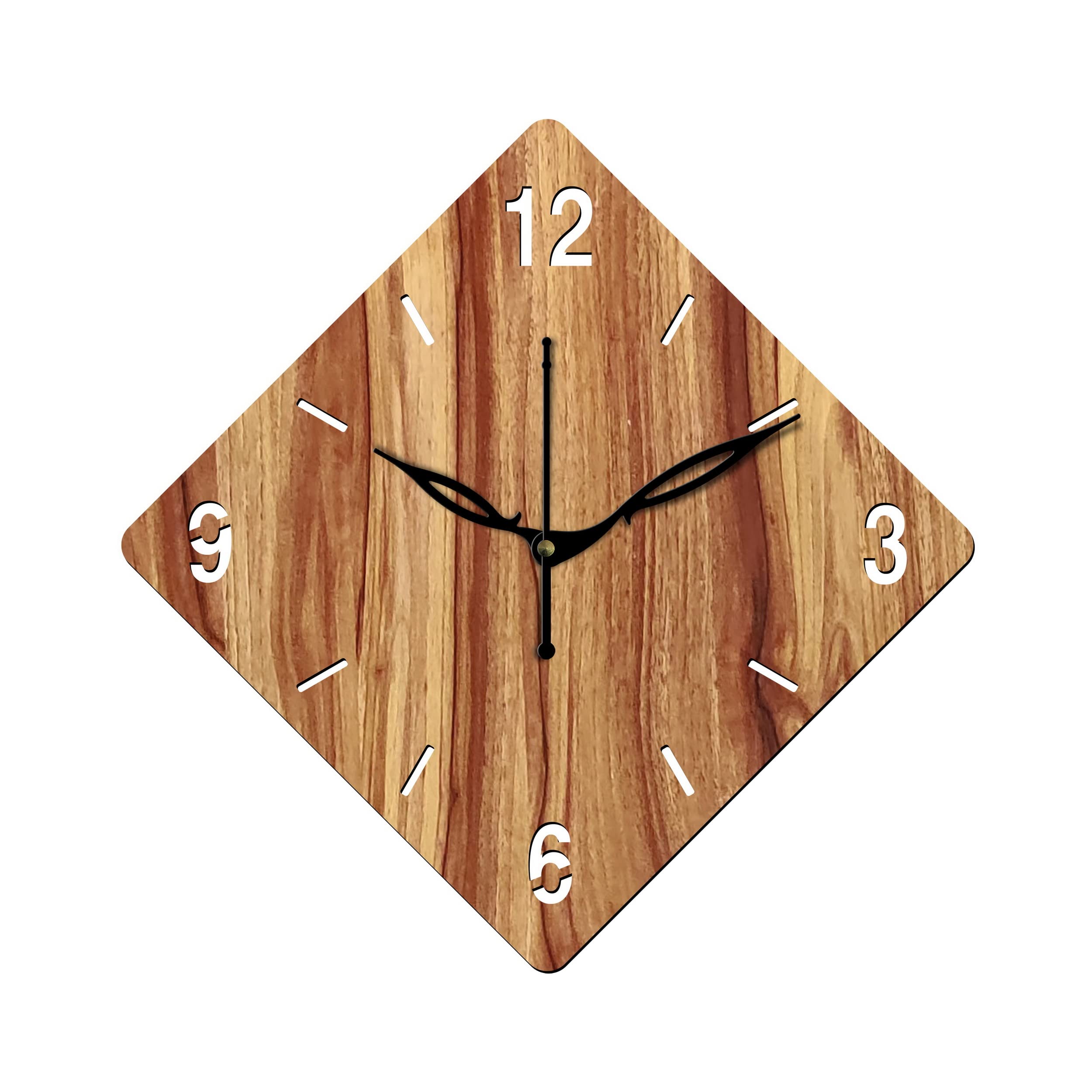 Freny Exim 12" Inch Wooden MDF English Numeral Rhombus Wall Clock Without Glass (Beige, 30cm x 30cm) - 21 (B09WRQ1KGS) Amazon Price History, Amazon Price Tracker