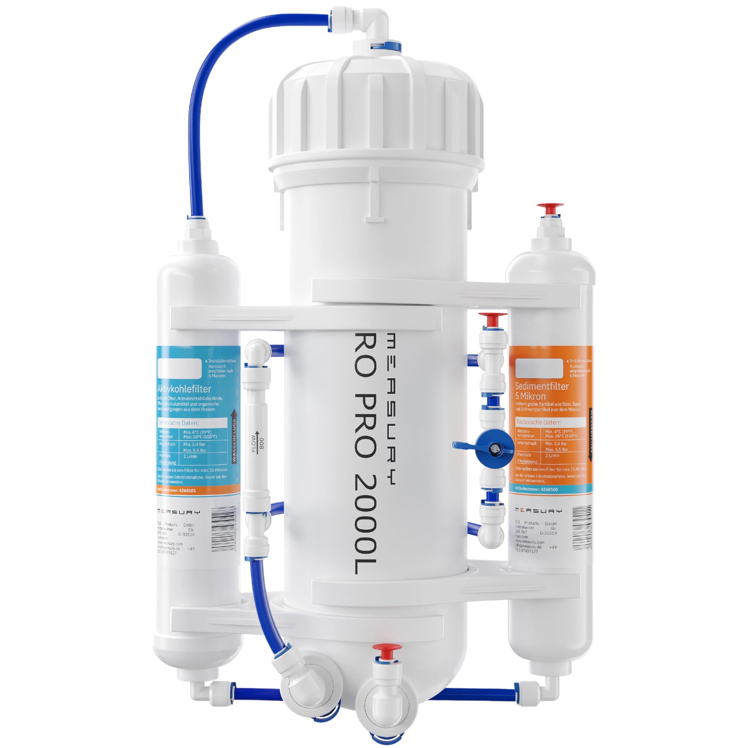 Measury Osmoseur Aquarium, Eau Osmosée Aquarium - 2000 litres par jour | Système d'osmose inverse pour aquarium, système d'osmose pour produire de l'eau osmose