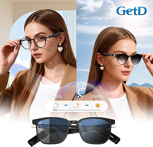 Miniatura 7 de GetD Gafas de IA para hombres y mujeres, lentes inteligentes con tecnología ChatGPT, traducción en tiempo real AI con 147 idiomas, gafas Bluetooth