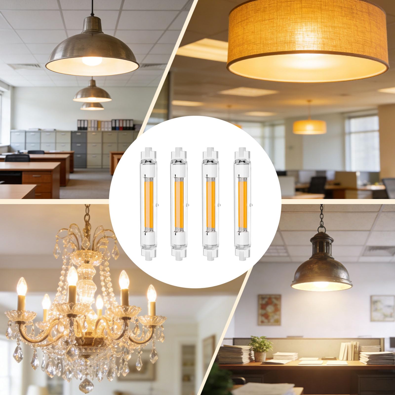 Lampadine LED R7S 118 mm, dimmerabili, senza sfarfallio, 20 W, confezione da 4