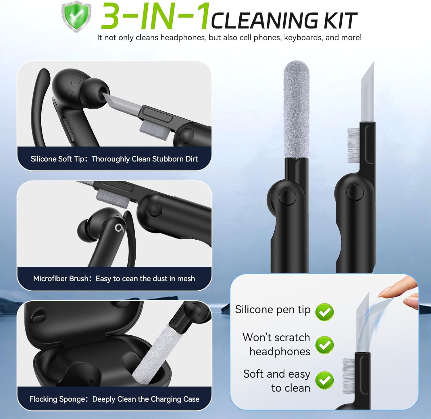 2025 New Security Lock Case for Beats Powerbeats Pro 2 Wireless Bluetooth Earbuds, Shockproof Protective Hard Cases Cover for Beats Powerbeats Pro 2 (2025) Accessories, with Cleaning Kit & Keychain - Image 5