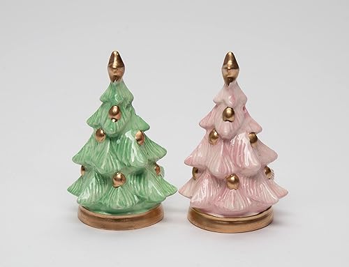 Miniatura 7 de Juego de saleros y pimenteros de cerámica fina para árbol de Navidad, invierno, 3-38 pulgadas de alto