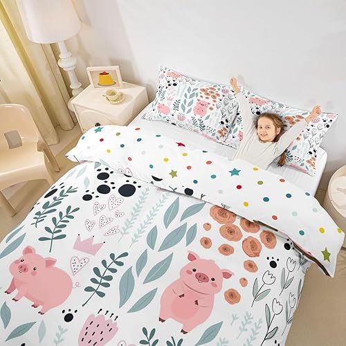 Vista 225 de Erosebridal Funda de edredón de zorro kawaii, juego de ropa de cama de zorro de dibujos animados, funda de edredón con 2 fundas de almohada para Fox