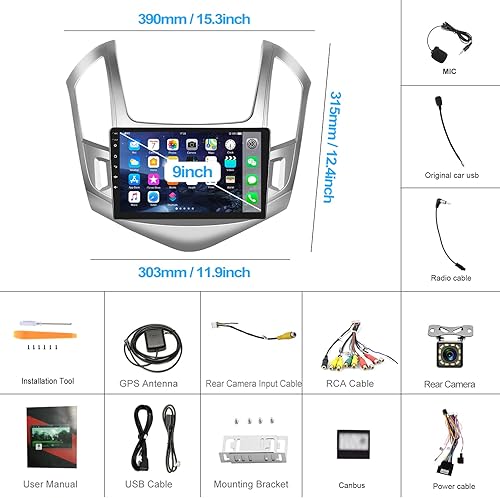 Miniatura 7 de Estéreo de coche Android 11 para Chevrolet Chevy Cruze 2009-2014 pantalla táctil de 9 pulgadas unidad principal Android con enlace espejo navegación