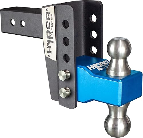 Hyper Hitches Enganche de remolque ajustable A200, se adapta al receptor de 2 pulgadas, caída y elevación ajustable de 4 pulgadas, incluye enganche