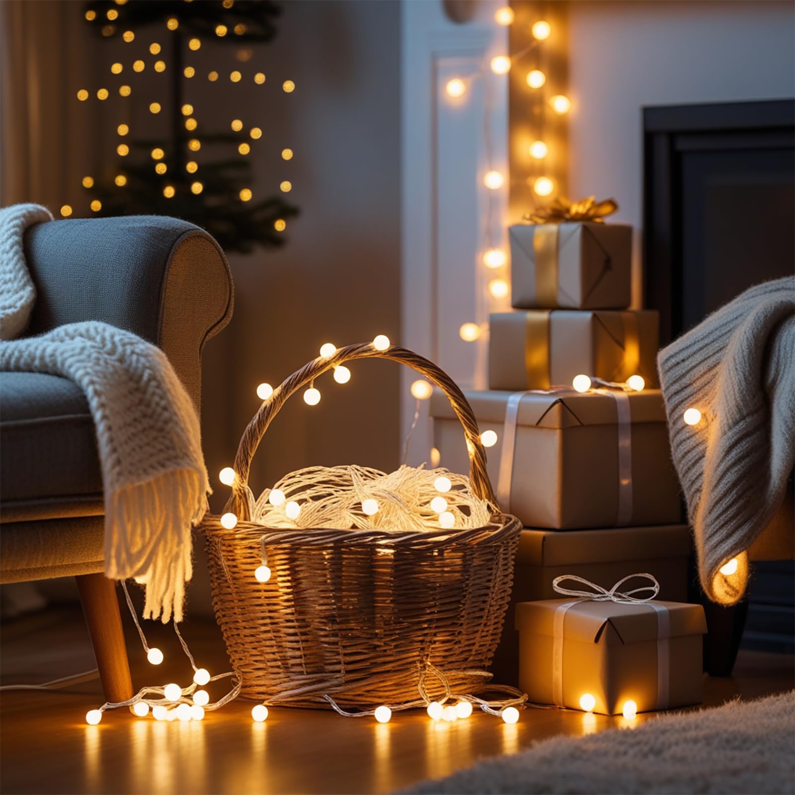 LEECOCO Lichterkette, 3m Mit 30 LED Warmweißen Kugeln – Batteriebetrieben, Ideal Für Zuhause, Party & Weihnachten
