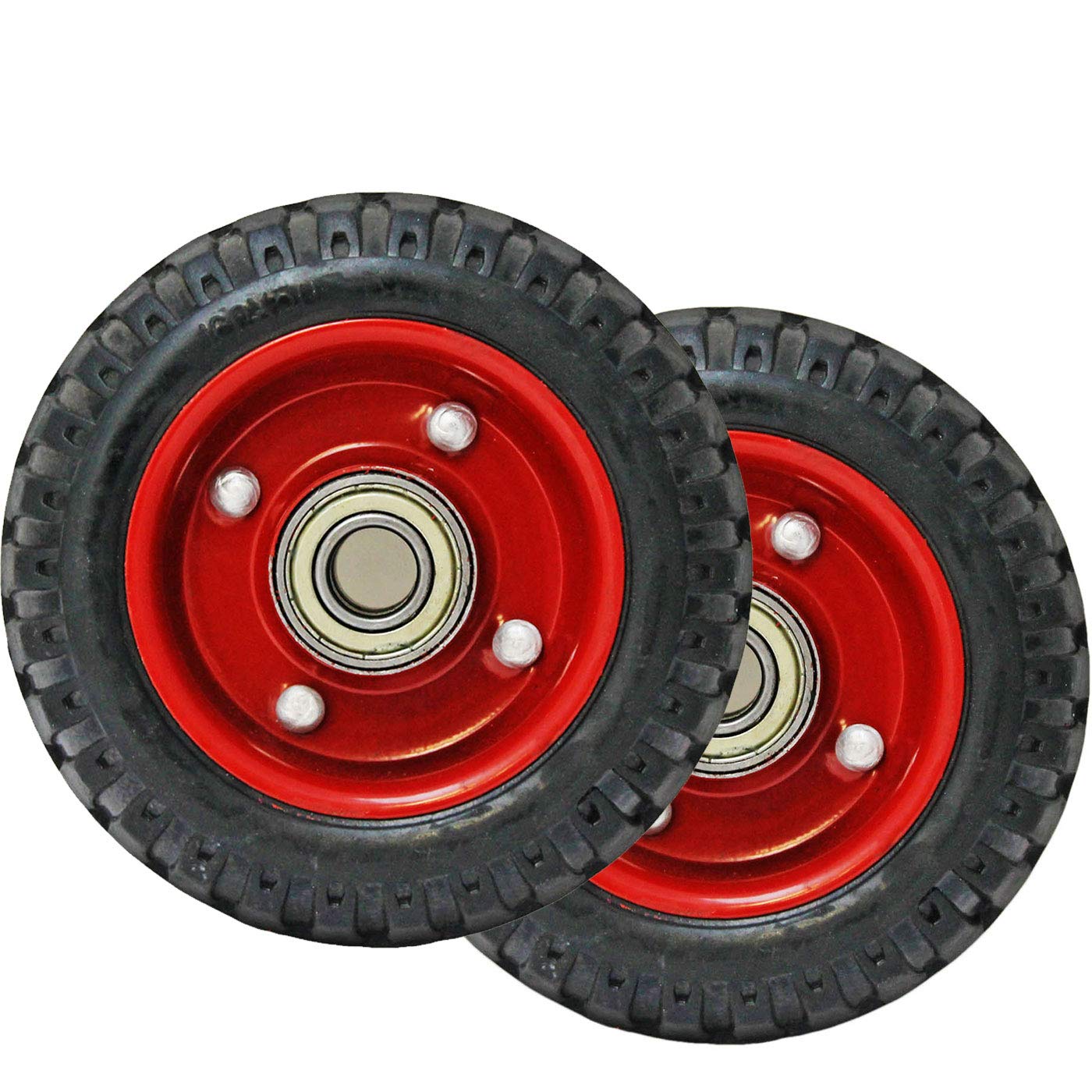 Guoml Pack of 2 Solid Rubber Wheels 15.5 x 4.5 cm for Wheelbarrow