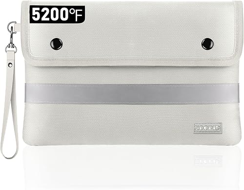 Bolsa de dinero ignífuga con cerradura, bolsa impermeable con aislamiento térmico de 5200 F, (11 x 7 pulgadas), 8 capas de materiales funcionales,