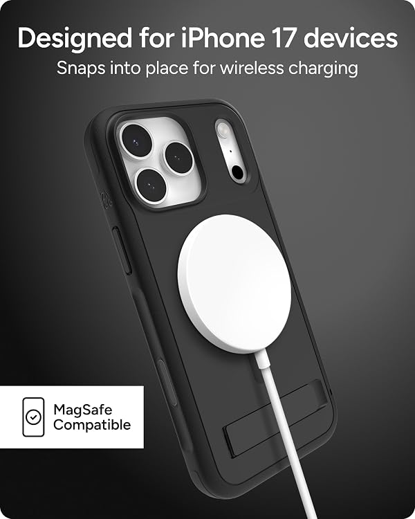 ZAGG Sedona Snap Case with Kickstand for iPhone 17 Pro Max - Pitch Black, Drop Protection (13ft/4m), Multi-Layer Protection, with Camera Button, MagSafe Phone Case with Impact-Absorbing Bumpers by ZAGG - Used condition - Image 5