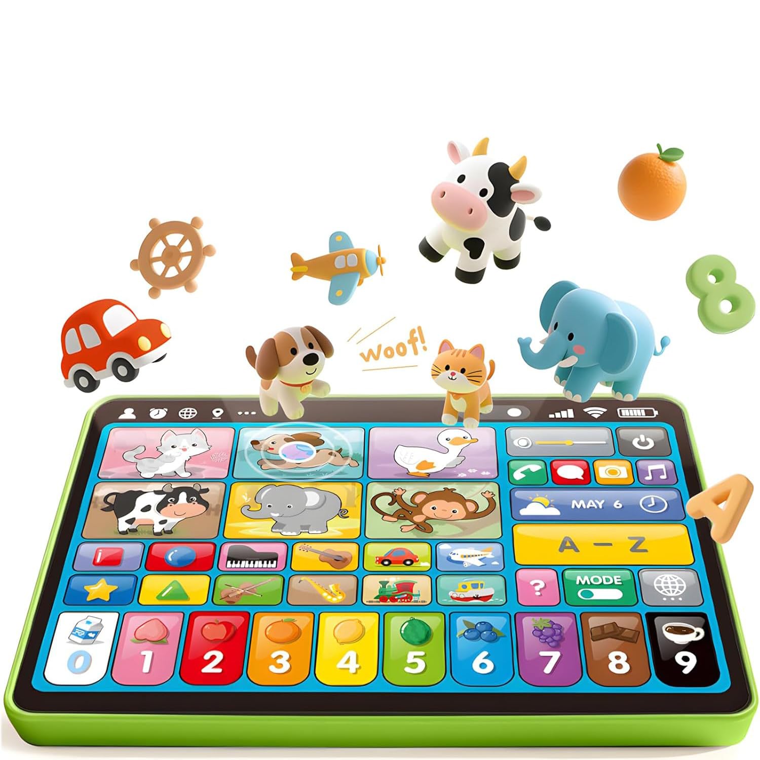 hahaland Tablet Educativo Bambini 1 Anno, Gioco Musicale Interattivo Senza Schermo con Suoni, Numeri, Animali e Piano, Regalo per Bambino e Bambina 1 2 Anni, in Italiano e 4 Lingue