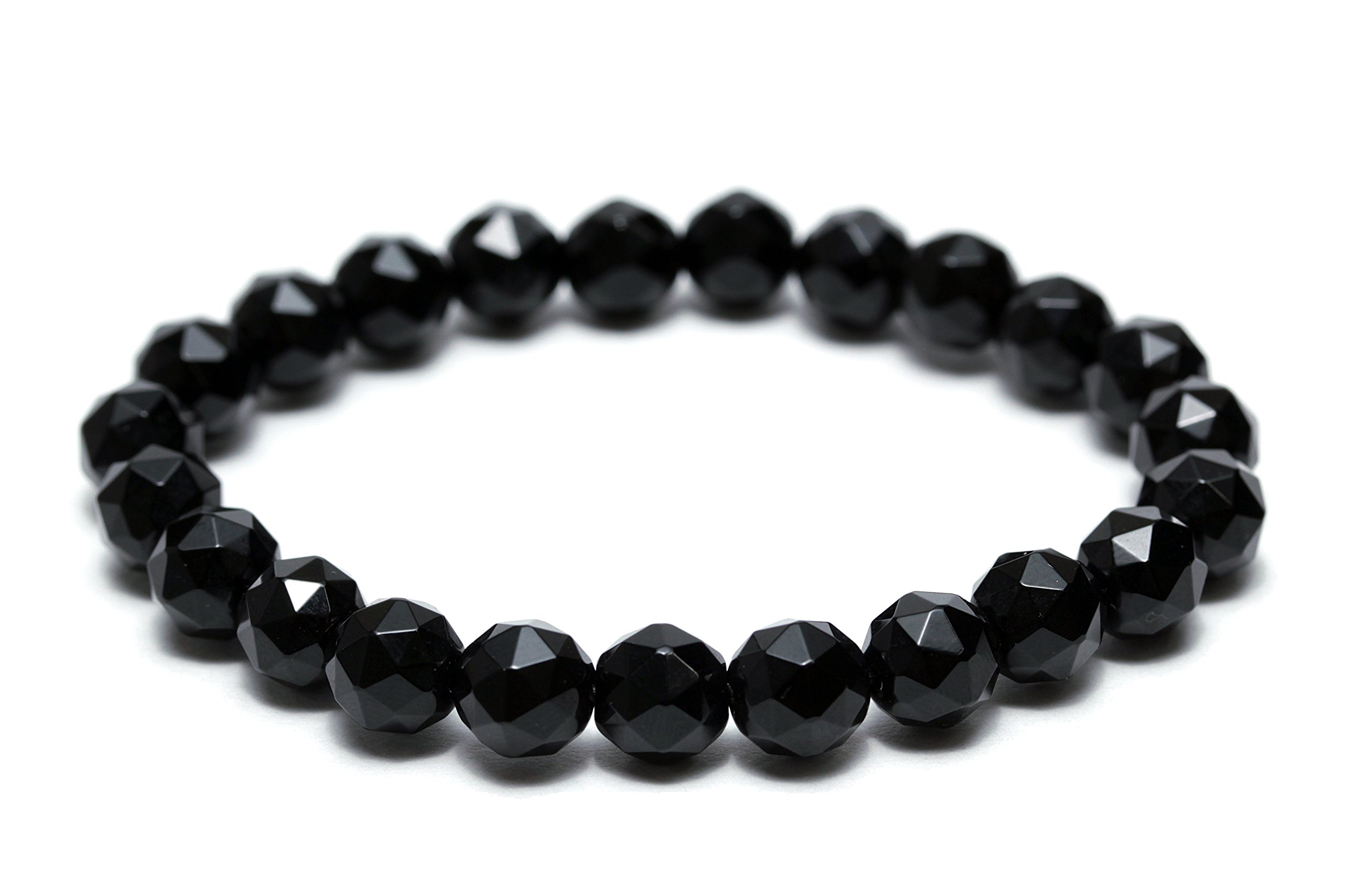 Amazon | [AMERI] チベット産カットモリオン(黒水晶) ブレスレット