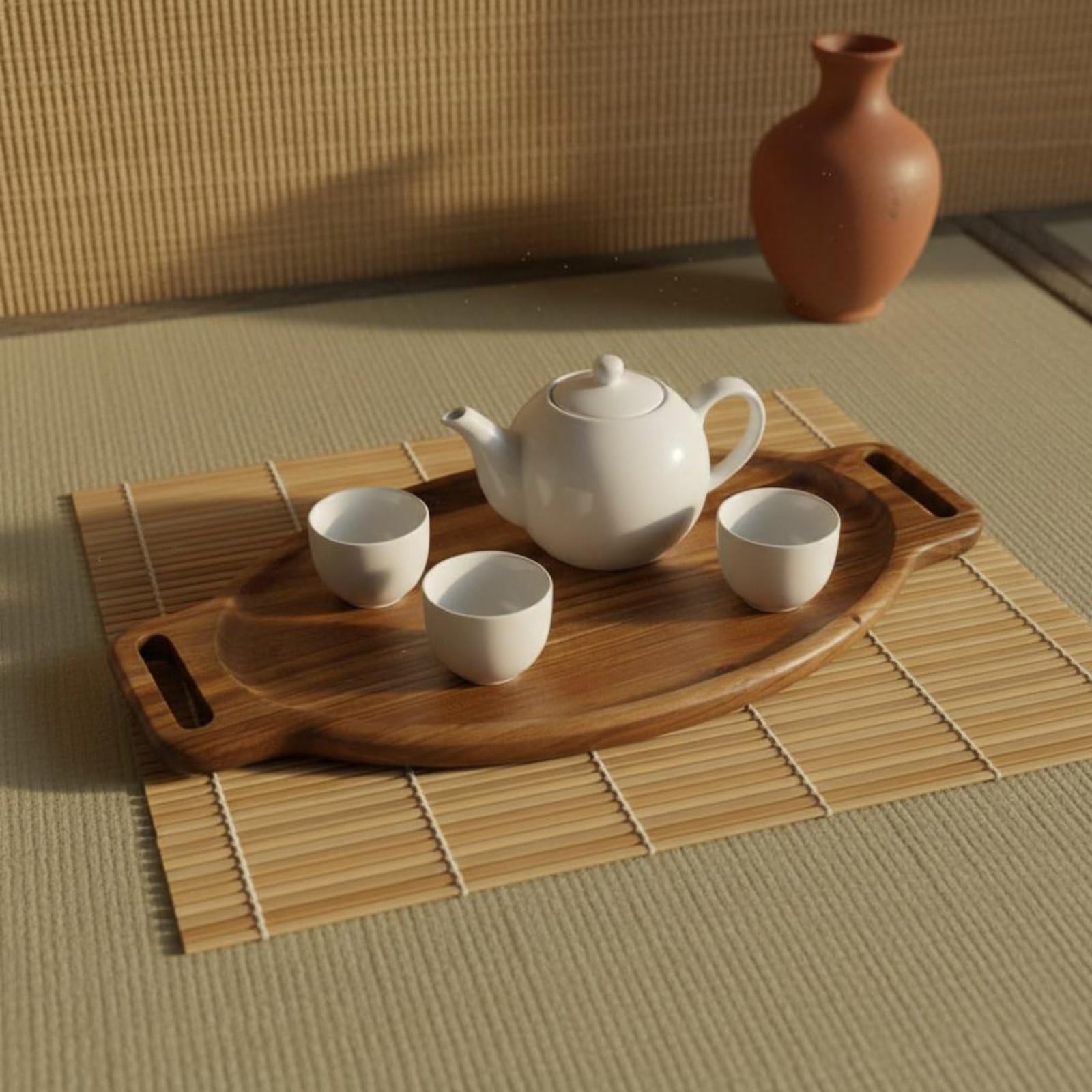 Milageto Bandeja de Servir de Madera Bandeja Oval Fuente de Madera Tabla para Aperitivos Tabla para Quesos con Madera de Acacia Resistente a Grietas Adecuada para Cenas Reuniones Cocina Salón Oficina