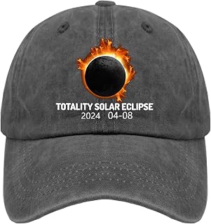Totality Solar Eclipse 2024 Cap Women Hats Pigment Black Men Hats Gifts for Son Outdoor Cap
